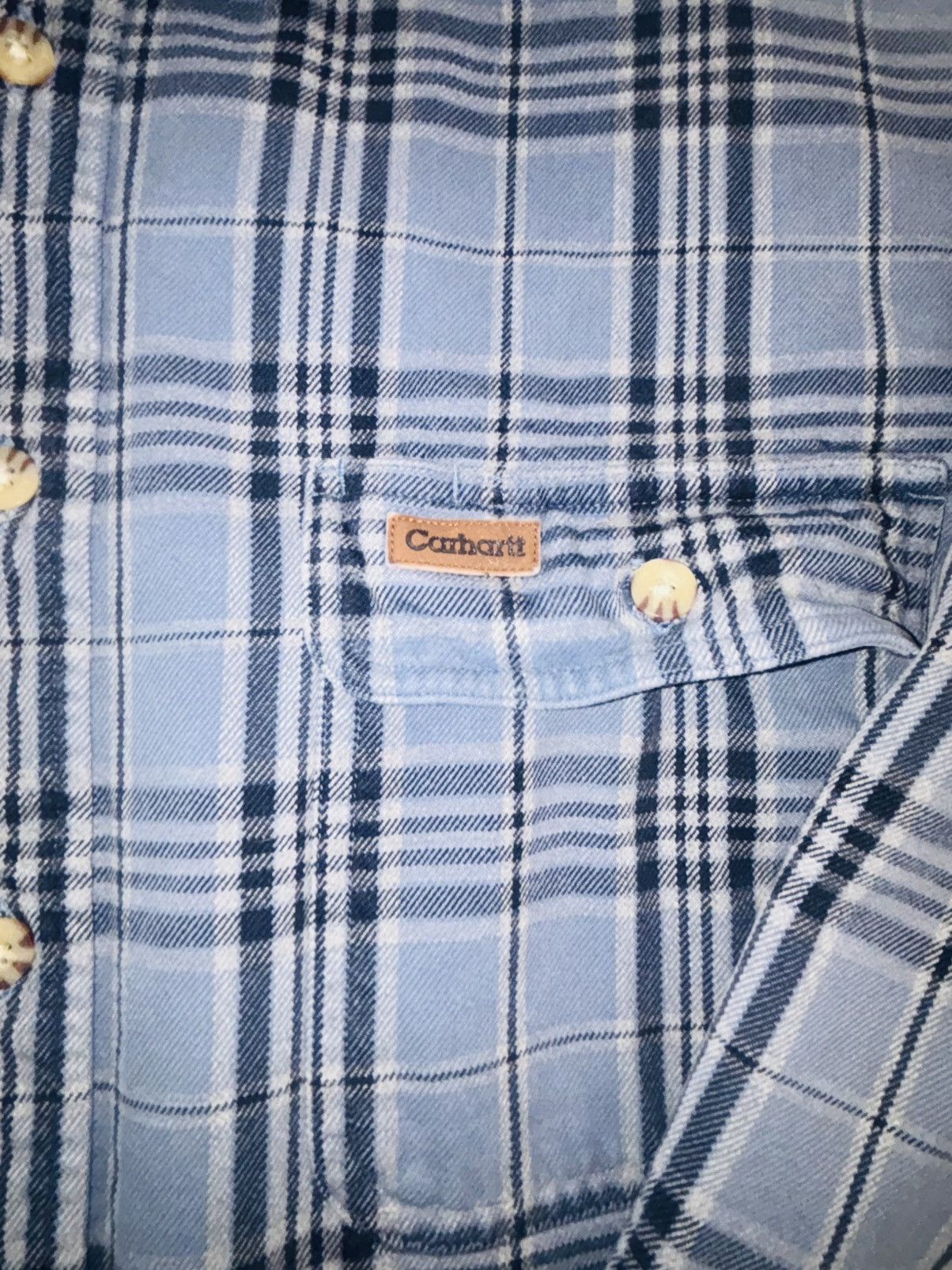 Carhartt VTG leather tag Carhartt flannel work jacket Size US XL / EU 56 / 4 - 2 Thumbnail