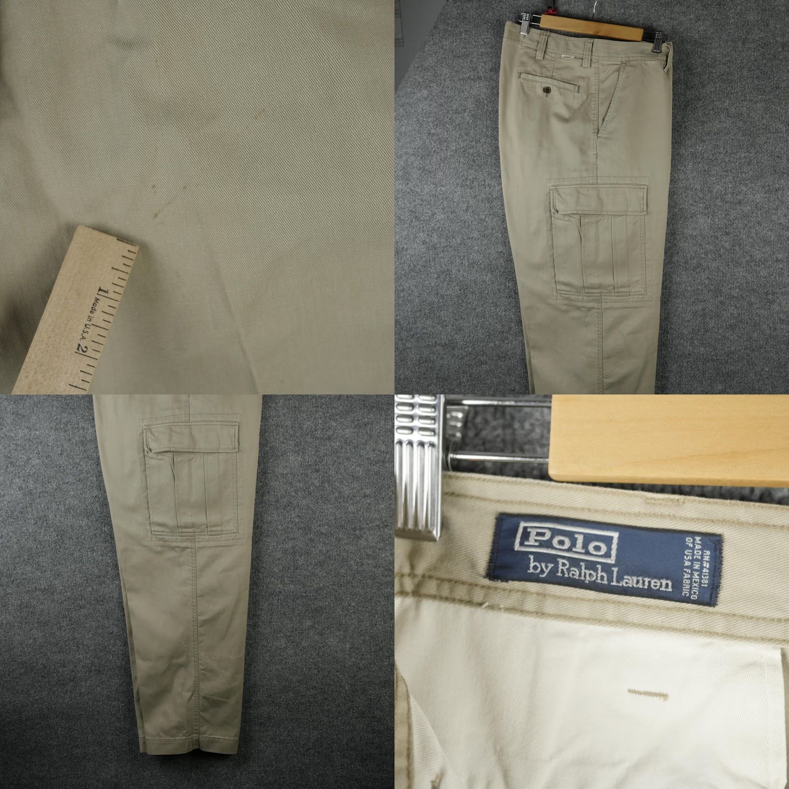 Polo Ralph Lauren VINTAGE Polo Ralph Lauren Pants Mens 34x31 Beige Cargo Canvas Utility Workwear Loose Size US 34 / EU 50 - 8 Thumbnail