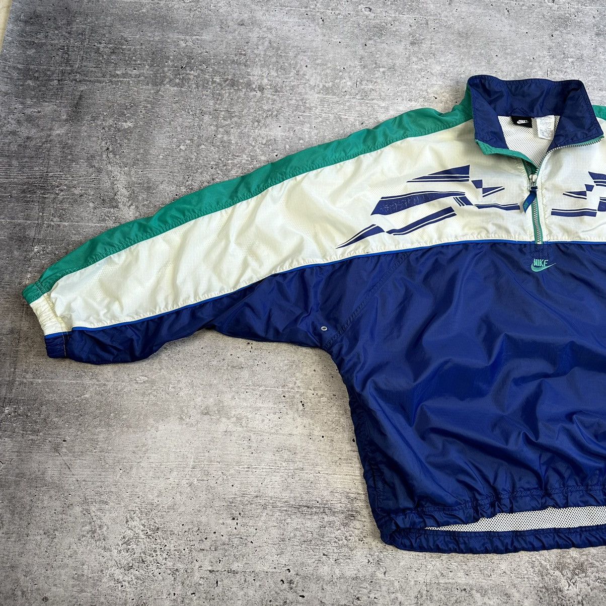 Nike × Vintage Vintage Nike Anorak Jacket Center Logo Oversize 90s Nylon Size US XL / EU 56 / 4 - 5 Thumbnail