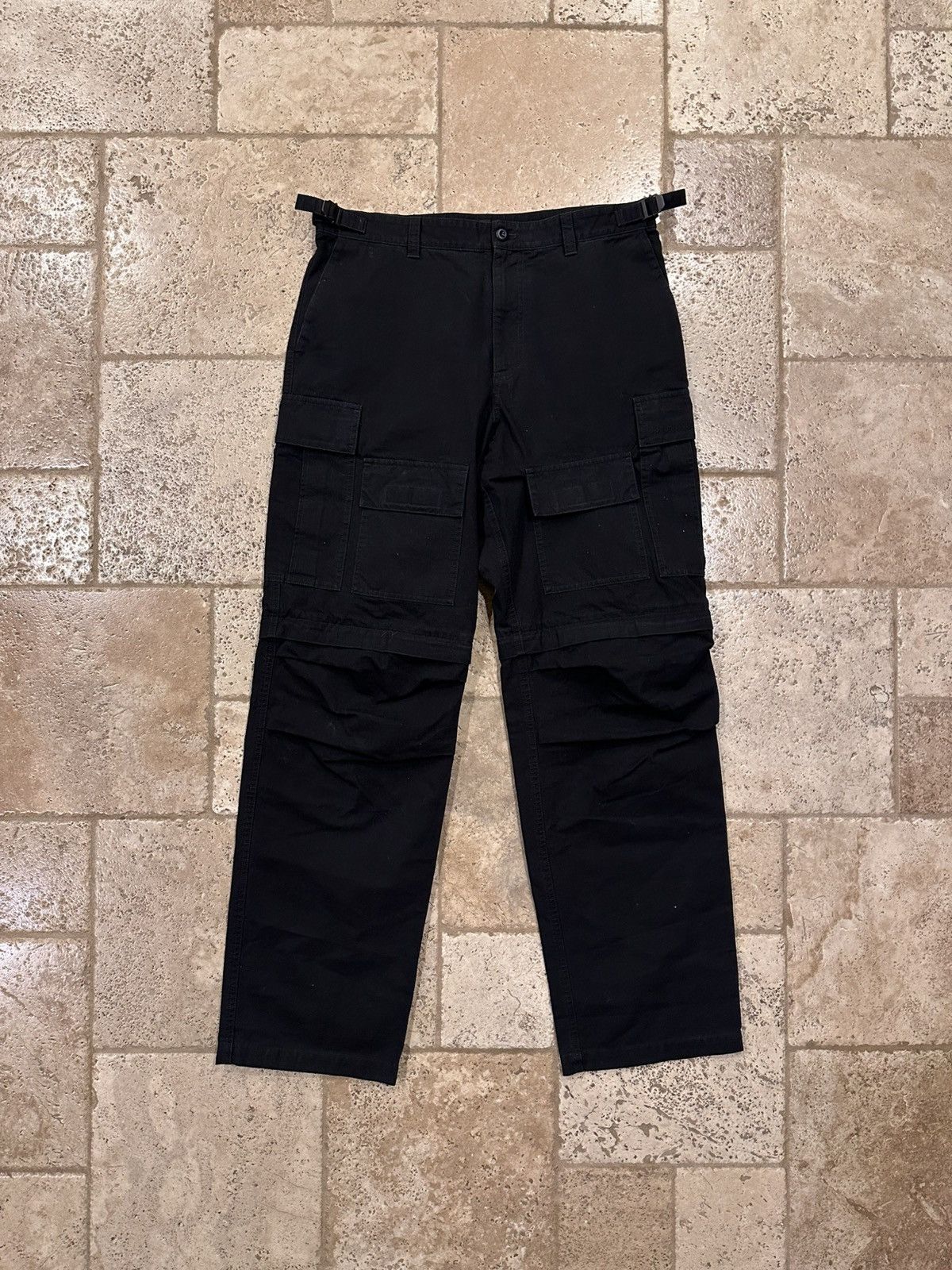 Balenciaga Balenciaga Wide Leg Black Ripstop Cargo Trousers Pants Size US 34 / EU 50 - 1 Thumbnail