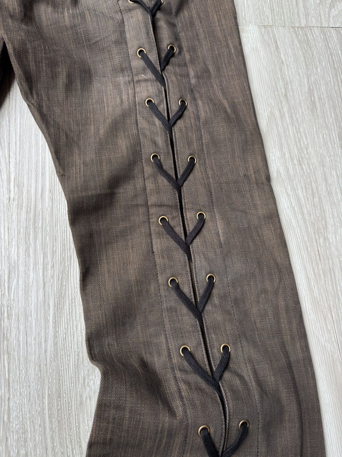 Japanese Brand MENS MELROSE lace up flare jeans Size US 30 / EU 46 - 4 Thumbnail