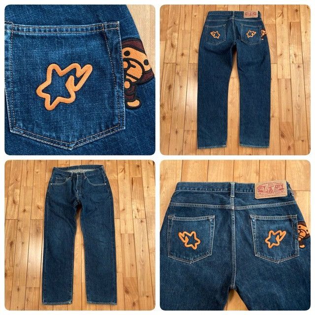 Bape Milo BAPE STA Embroidered Denim Pants a bathing ape ★size S Size US 30 / EU 46 - 1 Thumbnail