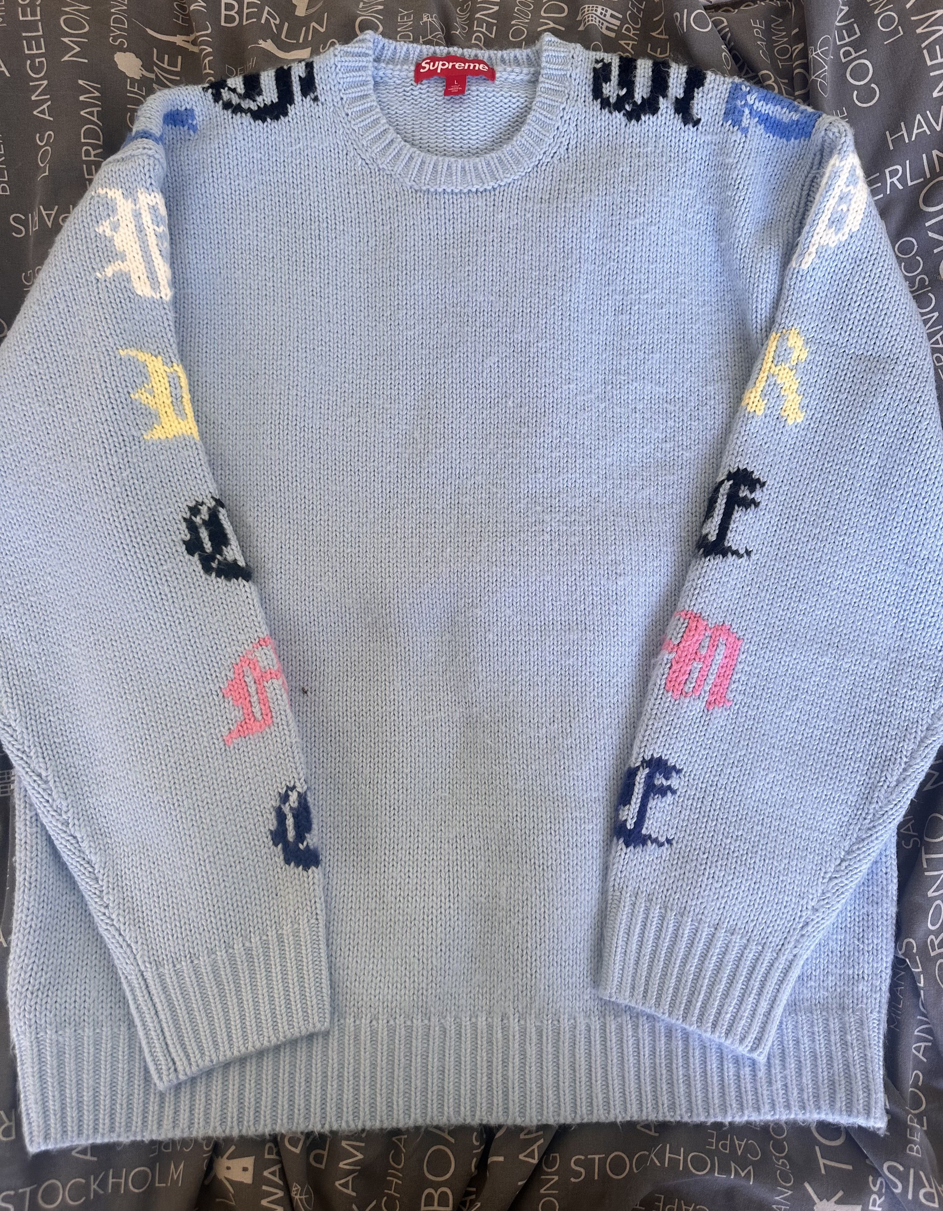 Supreme Old English Sleeves Sweater Size US L / EU 52-54 / 3 - 1 Thumbnail