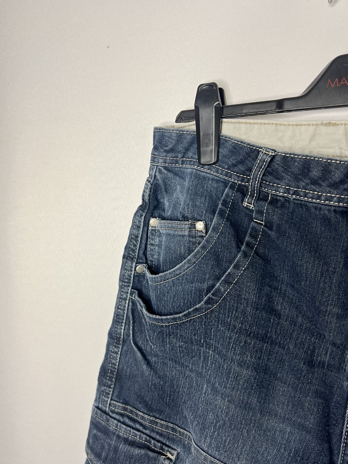 Vintage Armani Jeans Metal Logo Denim Shorts Multipocket