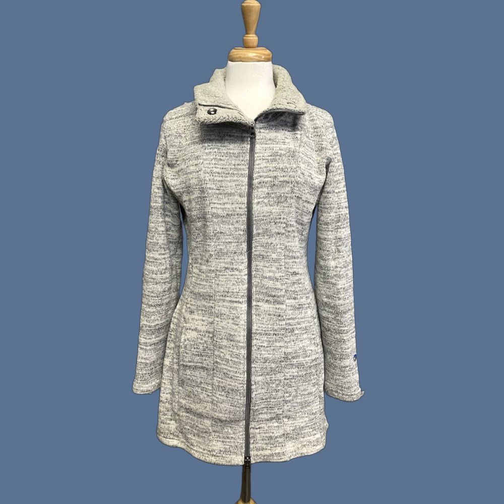 Kuhl Alaska Long Jacket Women’s M Heather Gray Full Zip Long Sleeve Regular Fit Winter Travel Casual Workwear