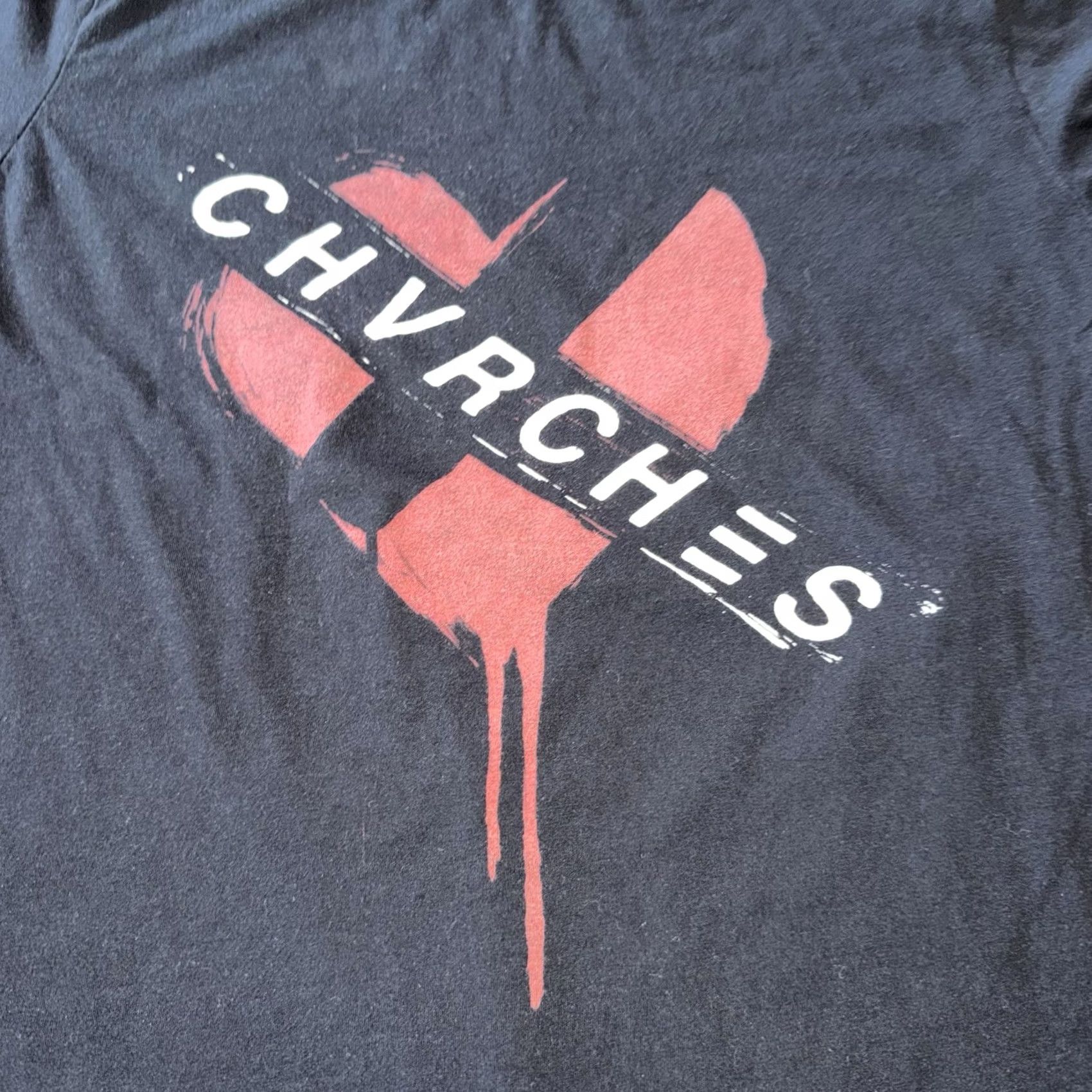 Logo 7 CHVRCHES Band Shirt Adults XL Black Graphic Print Crewneck Heart Logo - Vintage Size US XL / EU 56 / 4 - 2 Thumbnail
