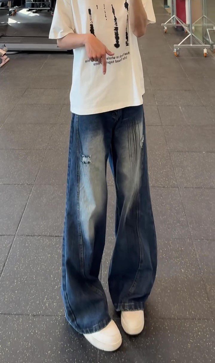 Japanese Brand Men's American retro flared blue cargo jeans Size US 32 / EU 48 - 2 Thumbnail