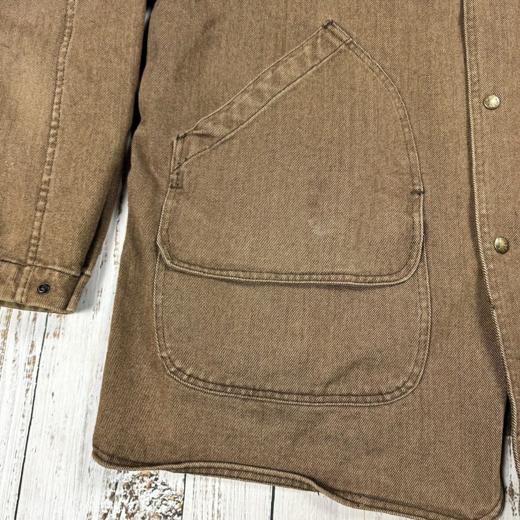 Vintage VINTAGE Woolrich Southwest Aztec Wool Blanket Lined Denim Chore Coat XL Mens Barn Jacket Size US XL / EU 56 / 4 - 3 Thumbnail