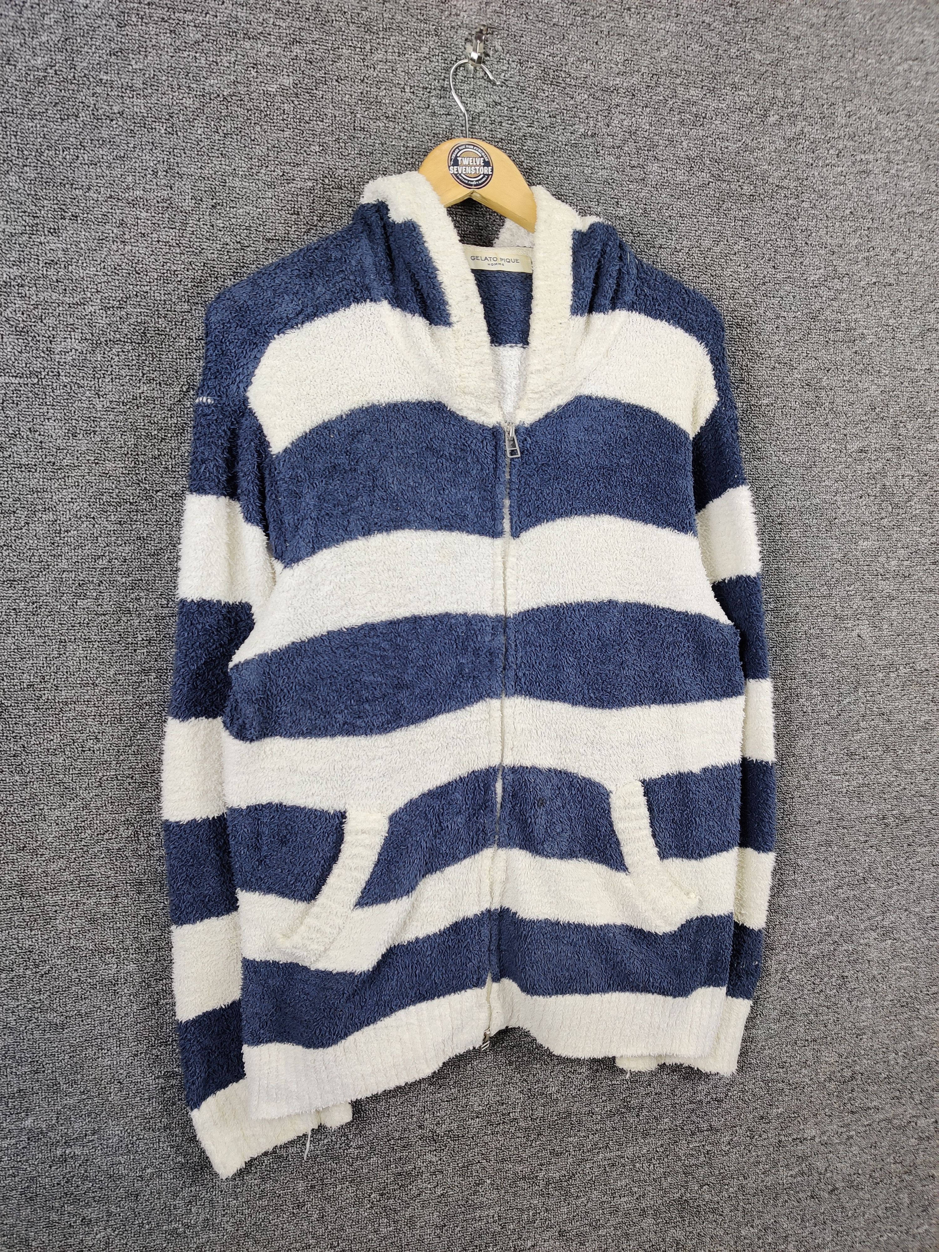Japanese Brand Vintage Japanese Brand Gelato Pique Fleece Striped Jacket Size US L / EU 52-54 / 3 - 6 Thumbnail