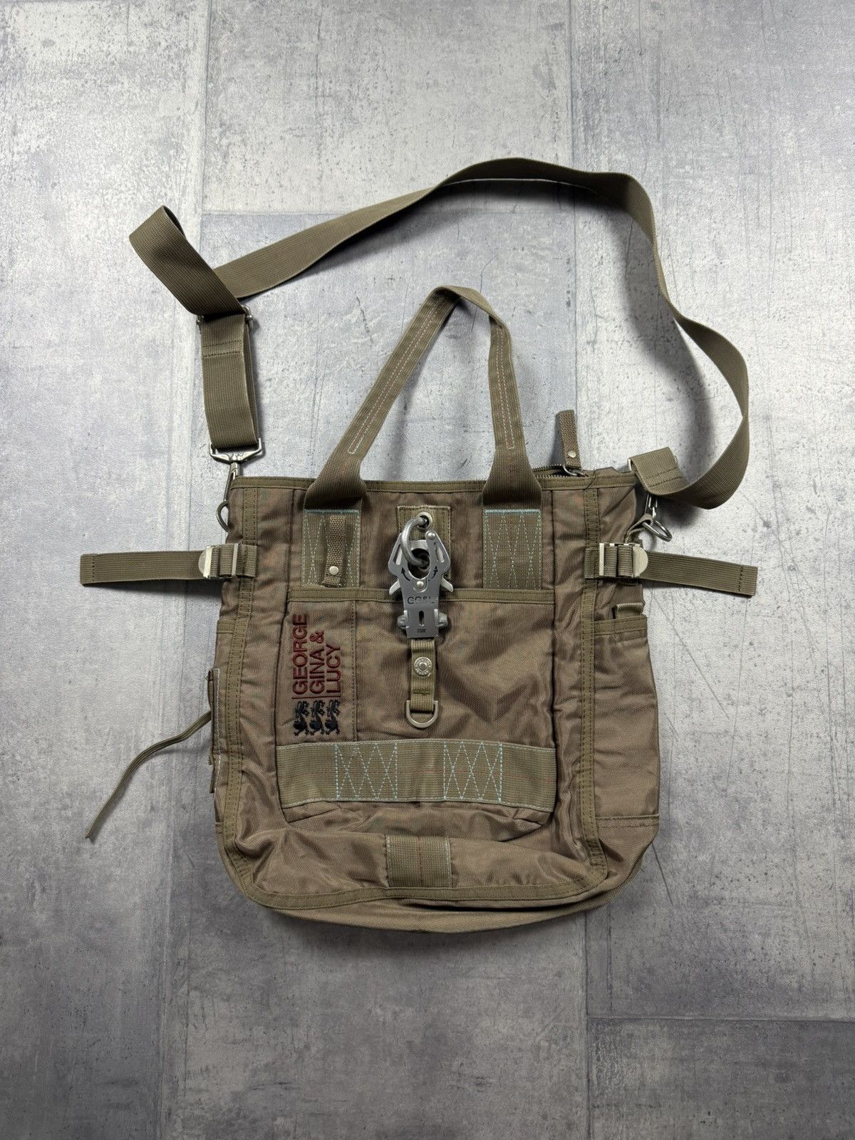 Japanese Brand GEORGE GINA & LUCY Tactical Khaki Shoulder Bag ggl bag Size ONE SIZE - 1 Thumbnail
