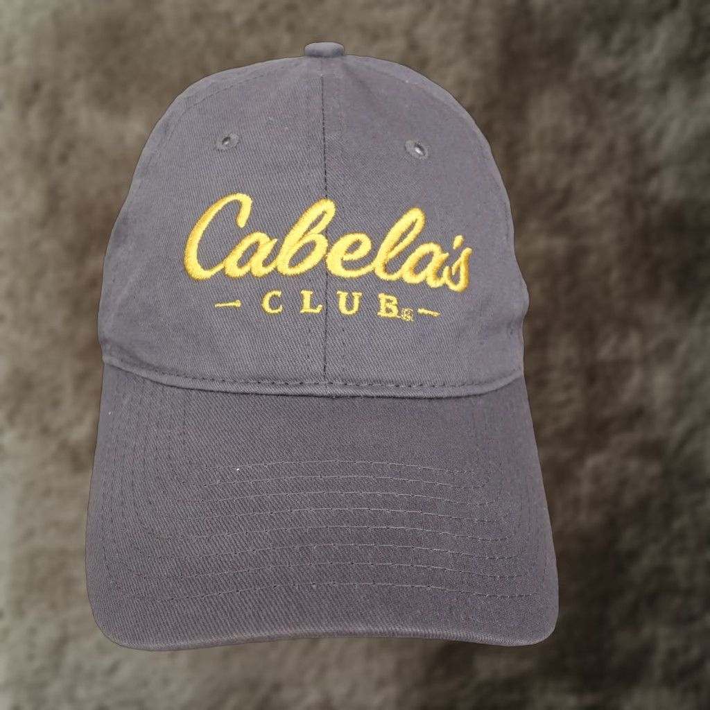 Vintage CABELA'S CLUB LOGO Grey Adjustable Strapback Baseball Hat Cap Adult One Size Unisex Cap Grey Cabela's Hat Mens Womens Boys Girls Size ONE SIZE - 1 Thumbnail