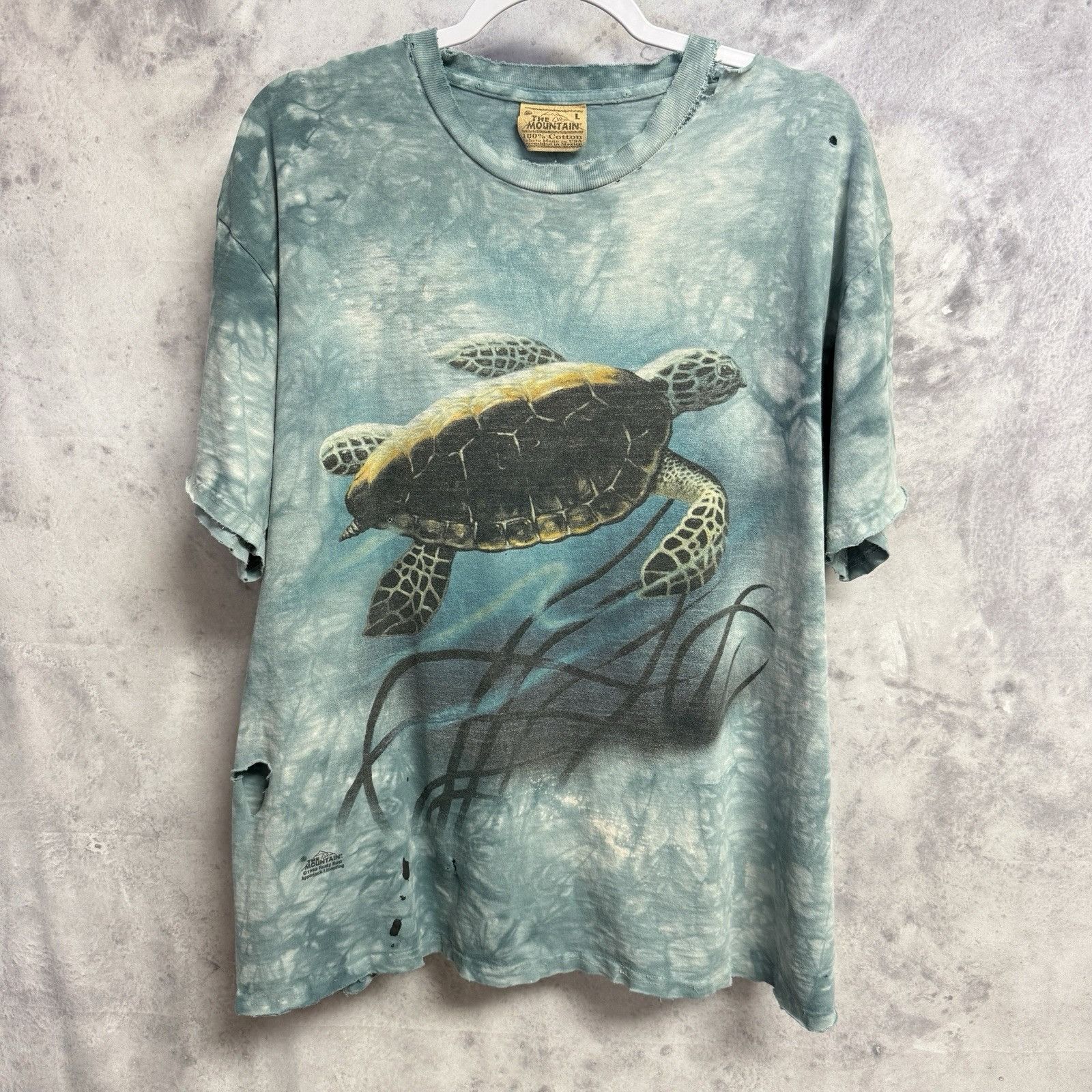 The Mountain Vintage 90s Sea Turtle Graphic T Shirt NY Aquarium Mountain Size US L / EU 52-54 / 3 - 1 Thumbnail