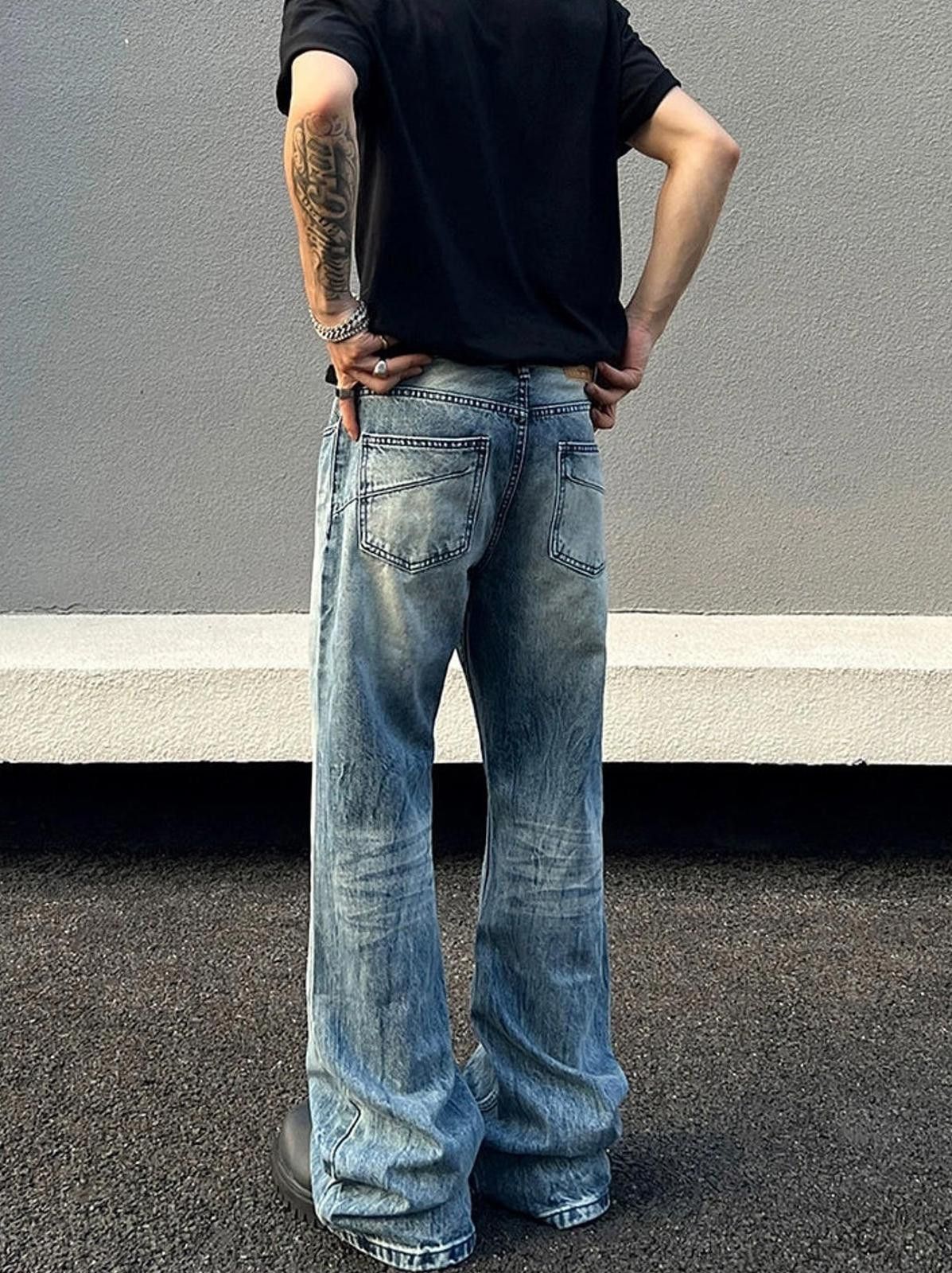 Other Whiskered Distressed Wide-Leg Jeans Size US 32 / EU 48 - 5 Thumbnail