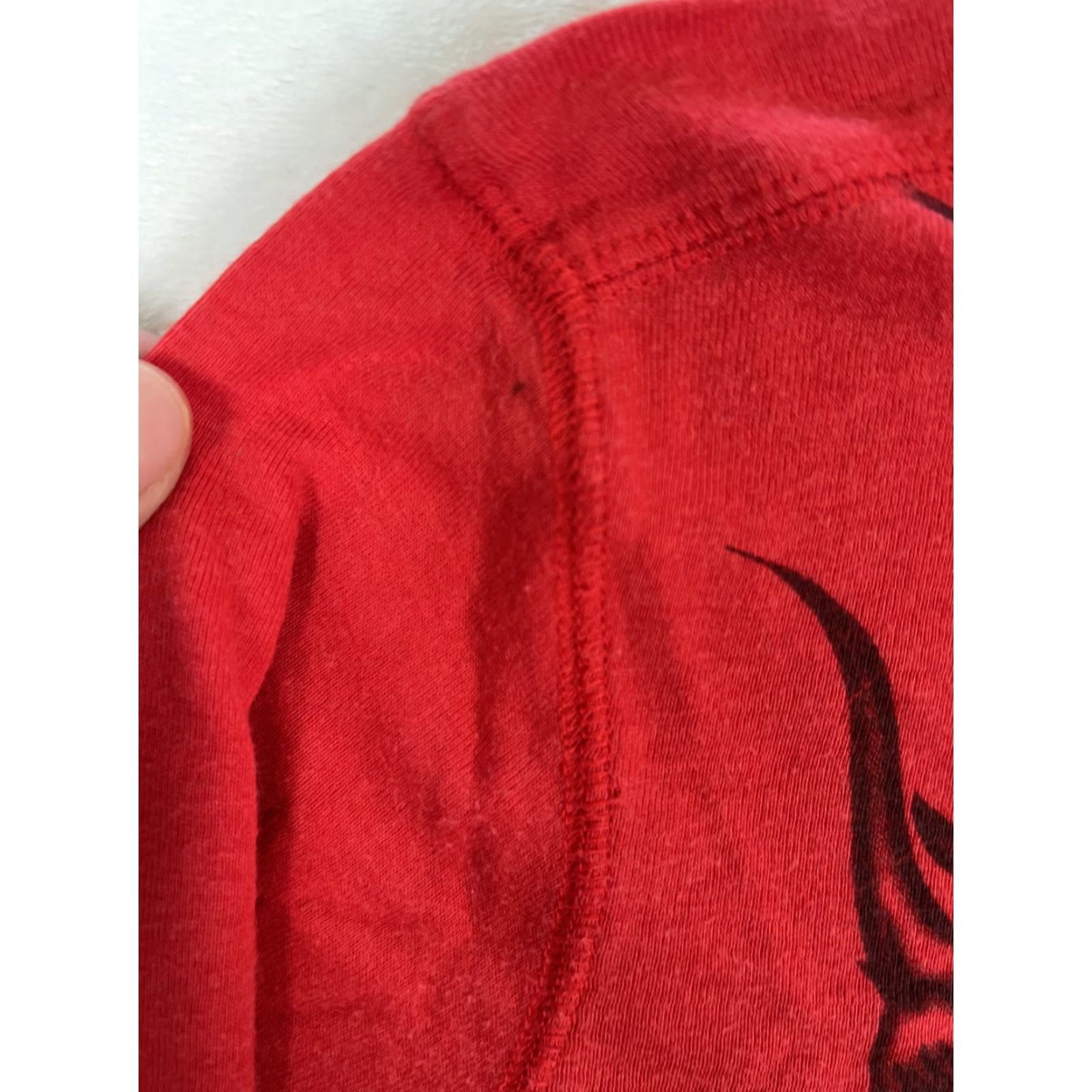 Vintage VINTAGE Gothic Rose Dagger Shirt Womens S/M Red Hooded Long Sleeve Rhinestone Y2K Size S / US 4 / IT 40 - 4 Thumbnail