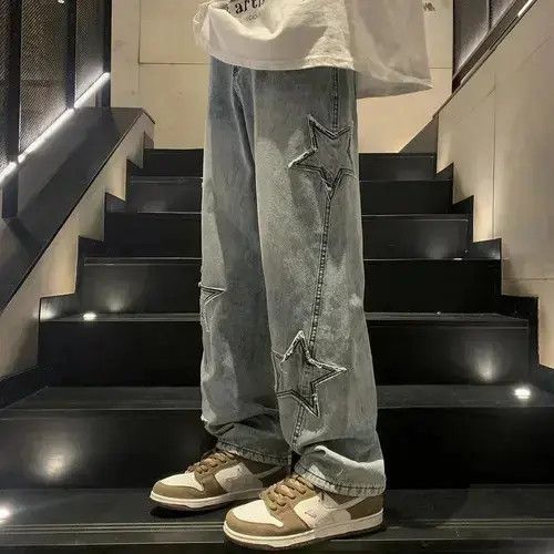 Handmade × Japanese Brand × Jean Star Embroidery Straight Casual Men Jeans Size US 32 / EU 48 - 4 Thumbnail