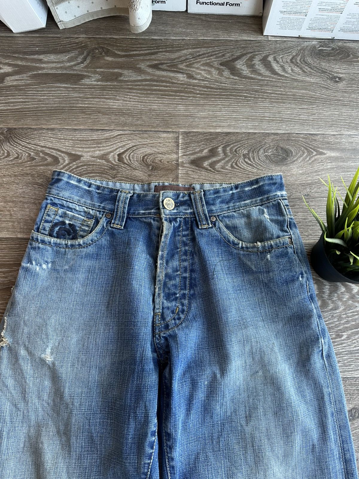 Firetrap 🔥 Vintage Firetrap Distressed Denim Japanese Baggy Jeans Y2K Size US 30 / EU 46 - 9 Thumbnail