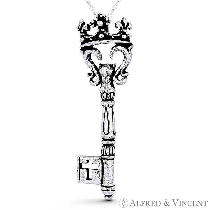 Other Crown, Fleur-De-Lis & Cross Skeleton "Key to Heart" Charm Size ONE SIZE - 1 Preview