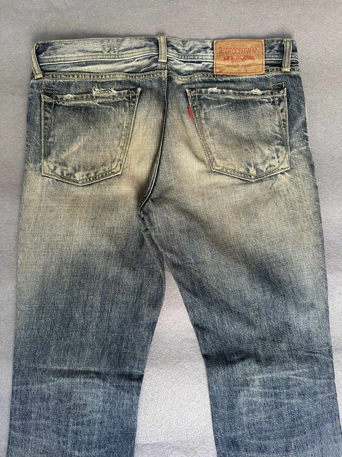 Japanese Brand Rodeo Crowns Japan Blue Faded Distressed Denim Size US 31 - 11 Thumbnail