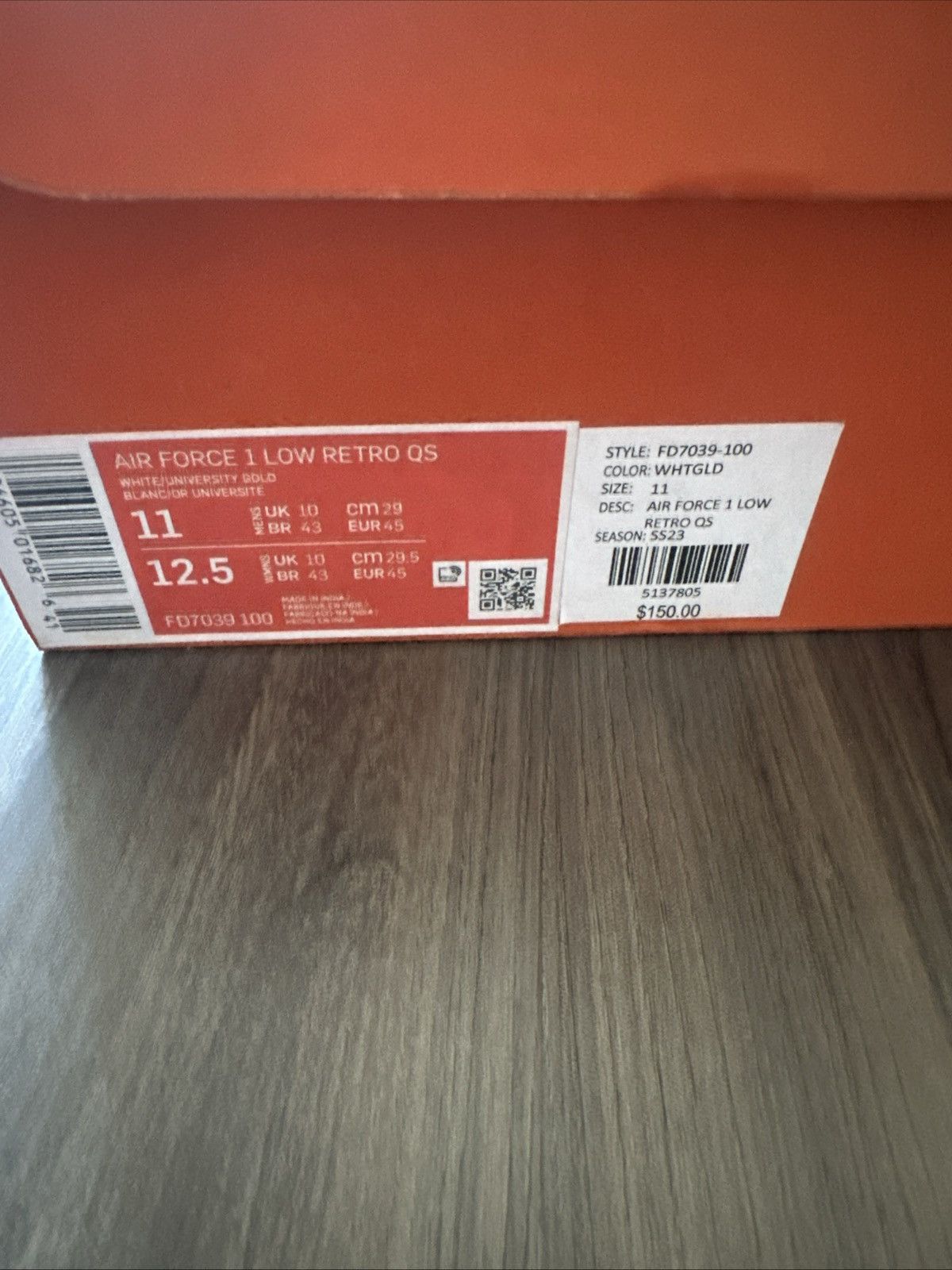 Nike Nike Air Force 1 Low "Waterproof" White Mens Size 11 US Size US 11 / EU 44 - 2 Thumbnail