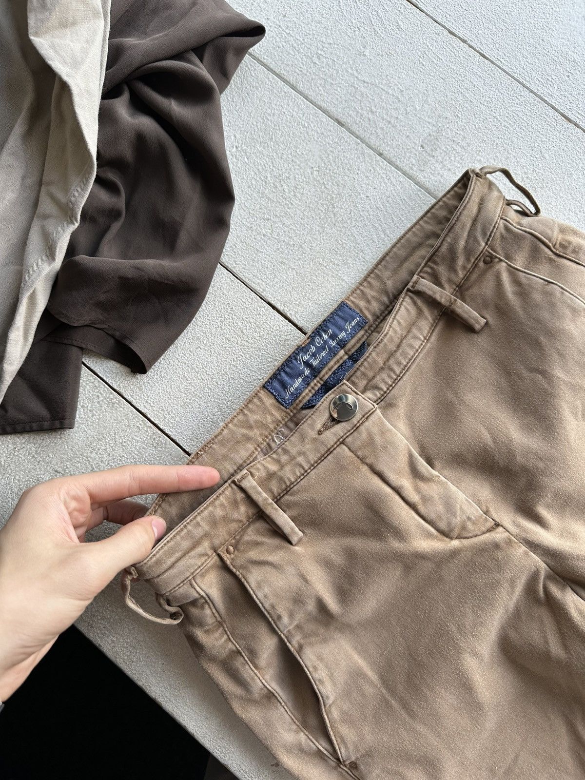 Jacob Cohen 🚨RARE JACOB COHEN LUXURY BROWN BEIGE PANTS OLD MONEY ITALY Size 25" / US 0 / IT 36 - 2 Thumbnail