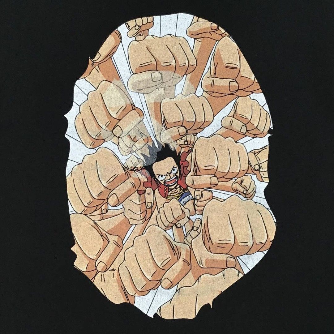 Bape BAPE × One Piece Luffy Gatling T-shirt a bathing ape Size US M / EU 48-50 / 2 - 2 Thumbnail