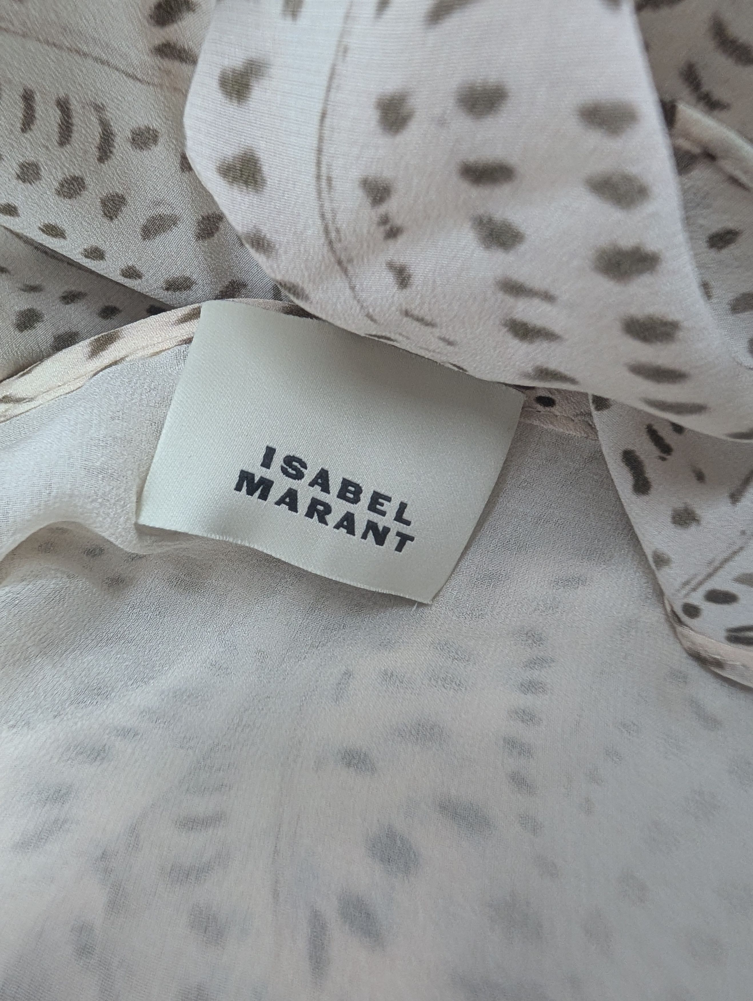 Isabel Marant Isabel Marant Beige Printed Silk Skirt With Ruffles Size 25" / US 0 / IT 36 - 3 Thumbnail