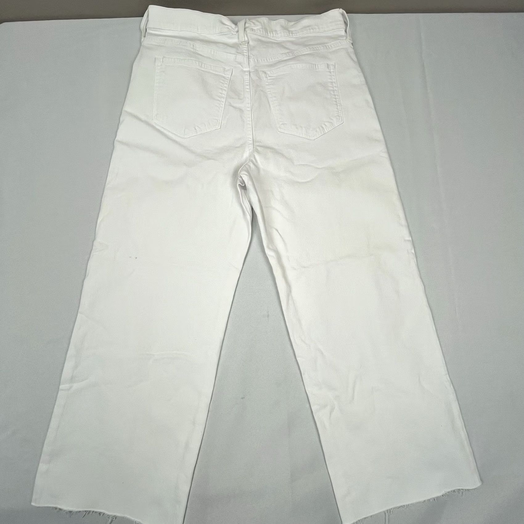J.Crew J.CREW Jeans Women's 32 x 26 White Denim High Rise Slim Wide-Leg 5-Pocket Logo Comfort Stretch Machine Washable Vintage No Hem Incorrect? Size 24" / US 00 / IT 34 - 2 Thumbnail