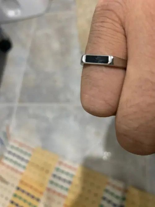 Jewelry Hirase x Kudou Black Rectangle Adjustable Ring Size ONE SIZE - 7 Thumbnail