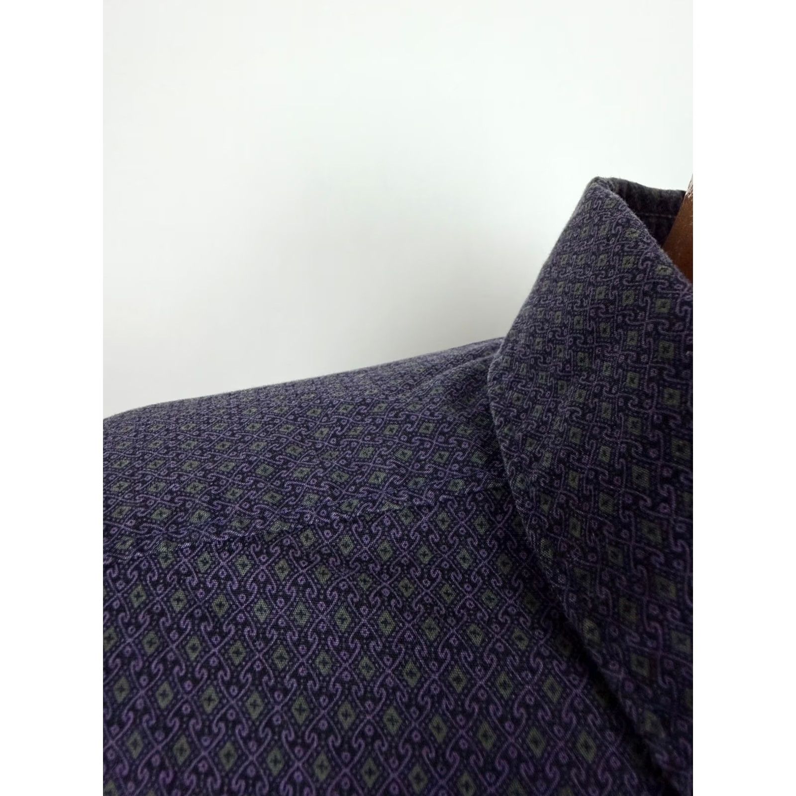 Liz Claiborne VINTAGE Claiborne Shirt Geometric 3XL Purple Cotton Button-Up Casual Mens Size US XXL / EU 58 / 5 - 5 Thumbnail