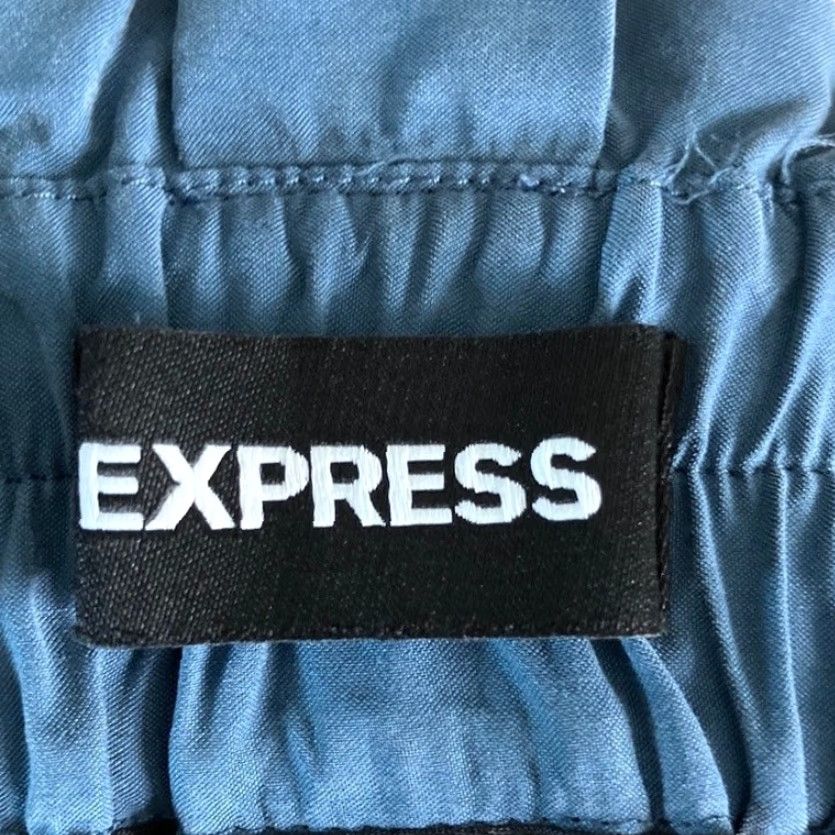 Express Express Womens Pants Blue High Rise Ankle Loose Stretch Medium Size 32" / US 10 / IT 46 - 5 Thumbnail