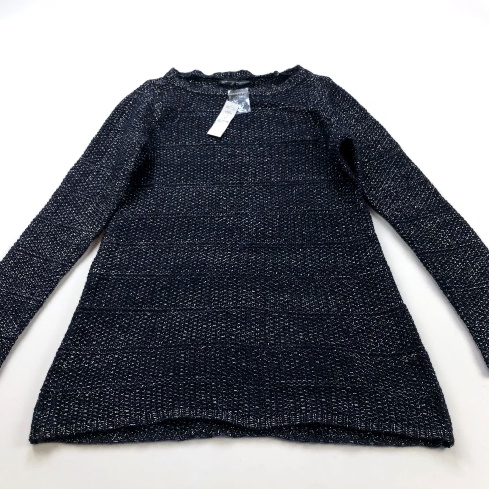 White House Black Market White House Black Market Sweater Shirt Womens L Blue Metallic Boat Neck Pullover Knit Long Sleeve Casual Party/Cocktail Size L / US 10 / IT 46 - 6 Thumbnail