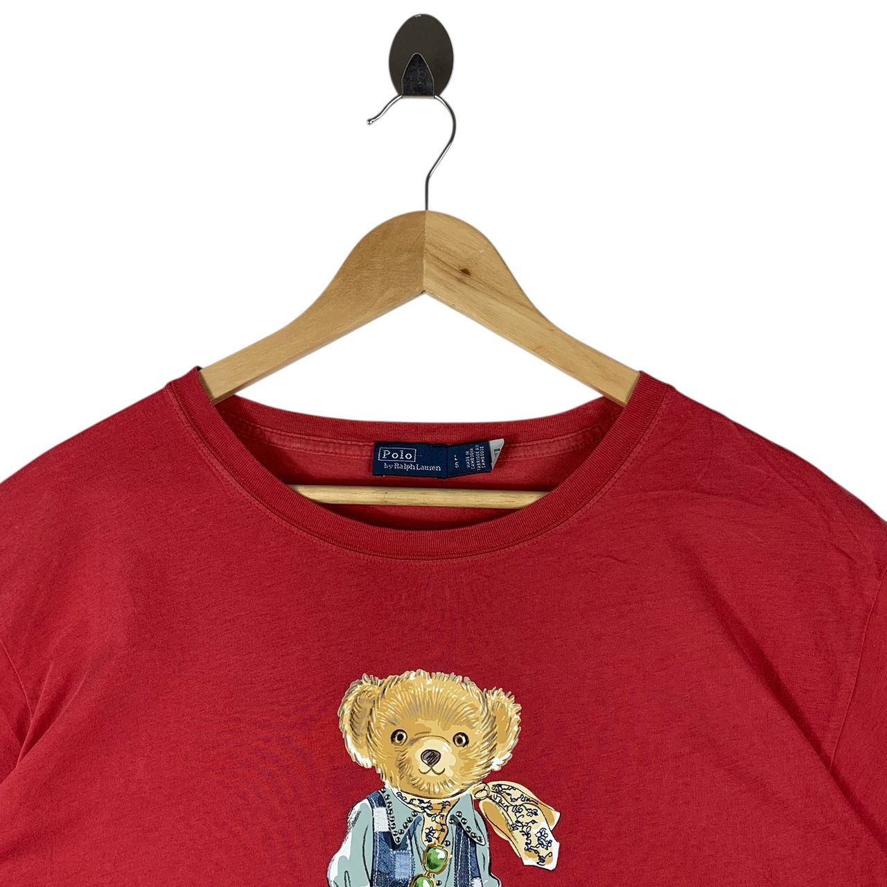Polo Ralph Lauren Polo Ralph Lauren Red Polo Bear Tee Shirt Size US L / EU 52-54 / 3 - 2 Thumbnail