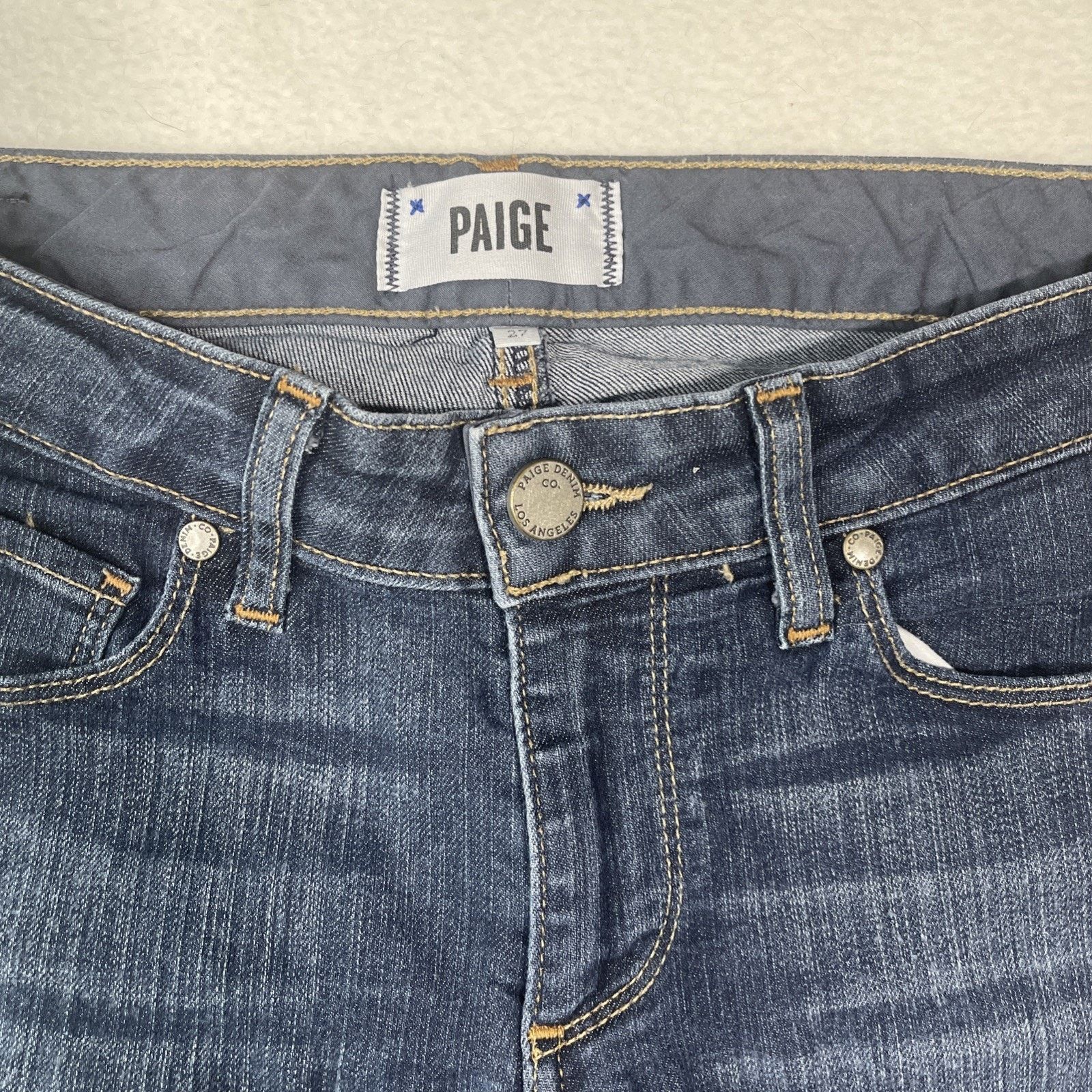 Paige Paige Jeans Women's 27 Skyline Straight Dark Wash Denim Size 27" / US 4 / IT 40 - 2 Thumbnail