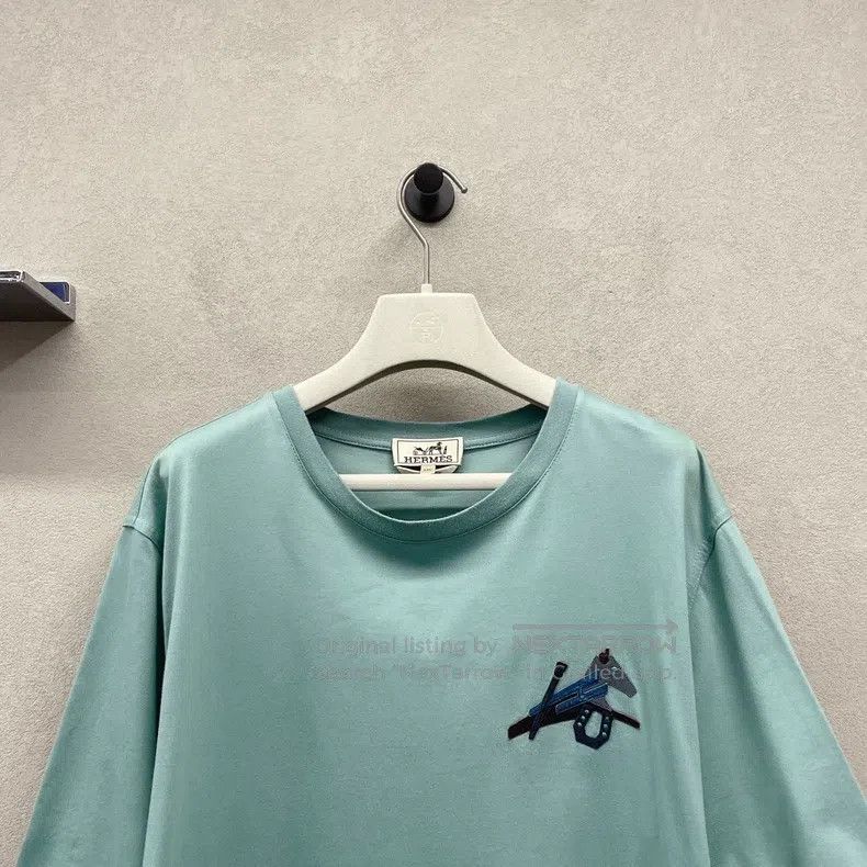 Hermes Hermes Cerulean Short-Sleeve T-Shirt, Pure Cotton Size US XXL / EU 58 / 5 - 4 Thumbnail