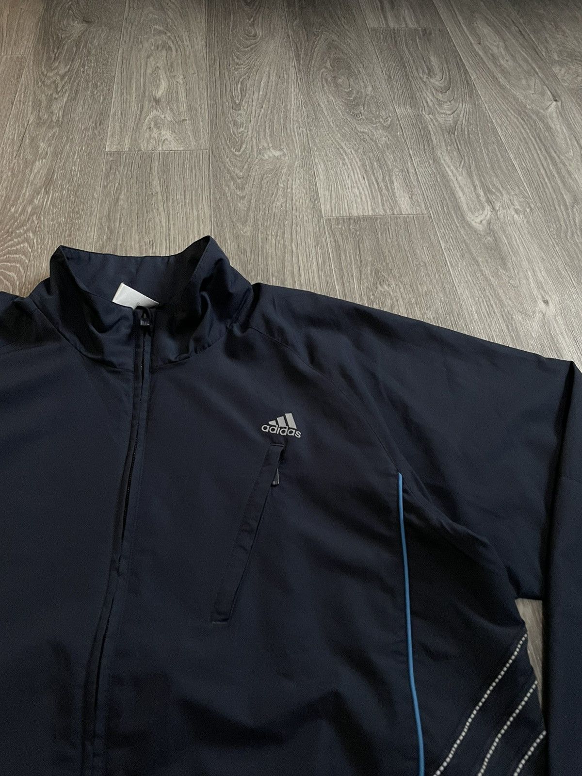 Adidas Vintage 00s Adidas Reflective 3 Stripes Nylon Track Jacket Size US L / EU 52-54 / 3 - 9 Thumbnail