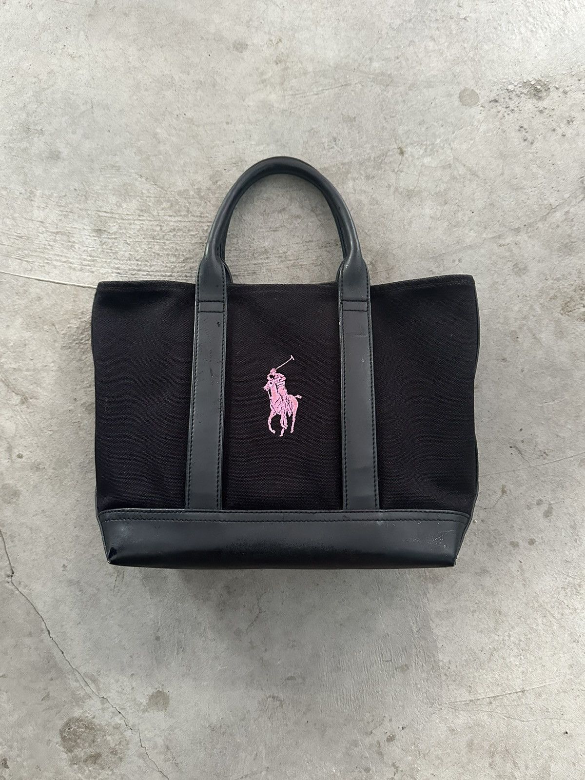 Designer × Ralph Lauren Ralph Lauren Big Embroidered Pink Pony Mini Canvas Tote Bag Size ONE SIZE - 1 Thumbnail