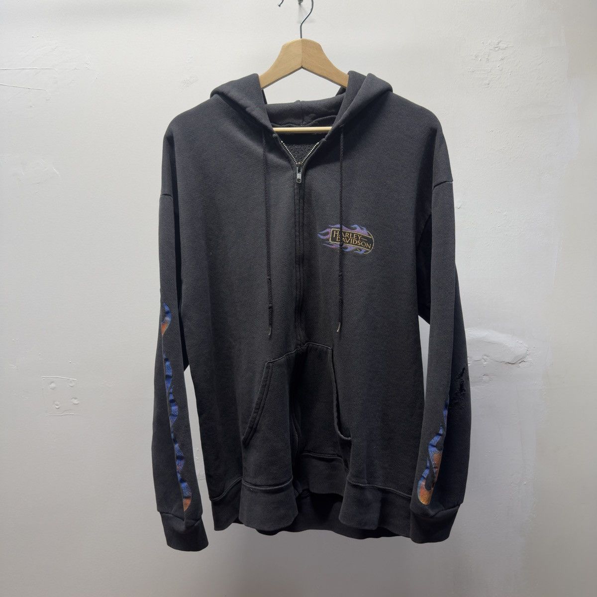 Harley Davidson Harley Davidson Flame Zip Hoodie ERD Grunge Chrome WCC Size US L / EU 52-54 / 3 - 1 Thumbnail