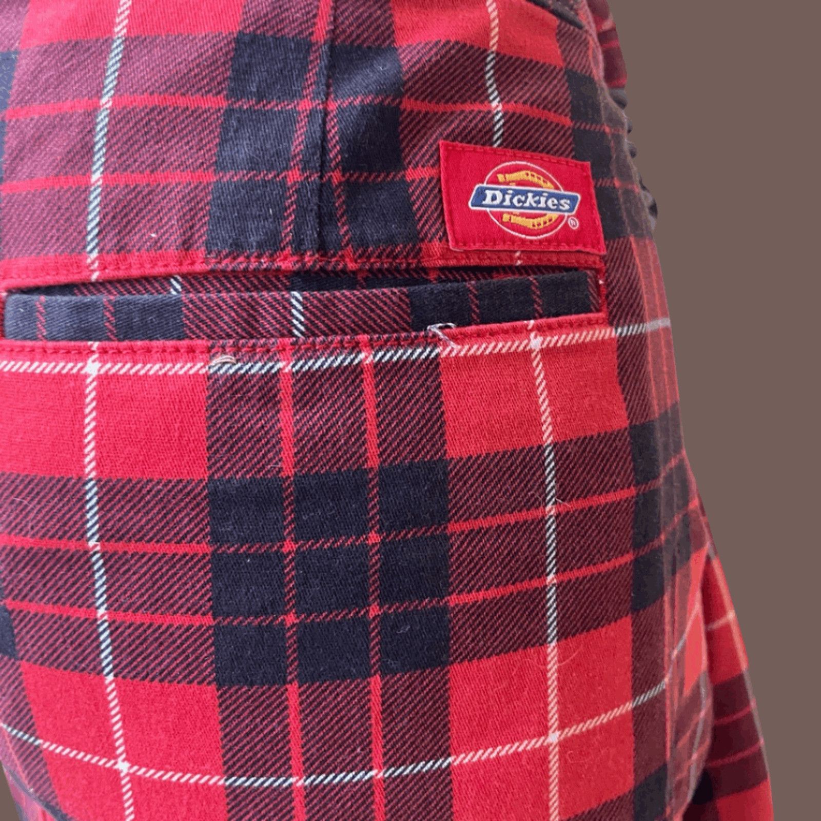 Dickies VTG Plaid Mini Skirt | Dickies Y2K Red Grunge | School Fit Size 36" / US 14 / IT 50 - 2 Thumbnail