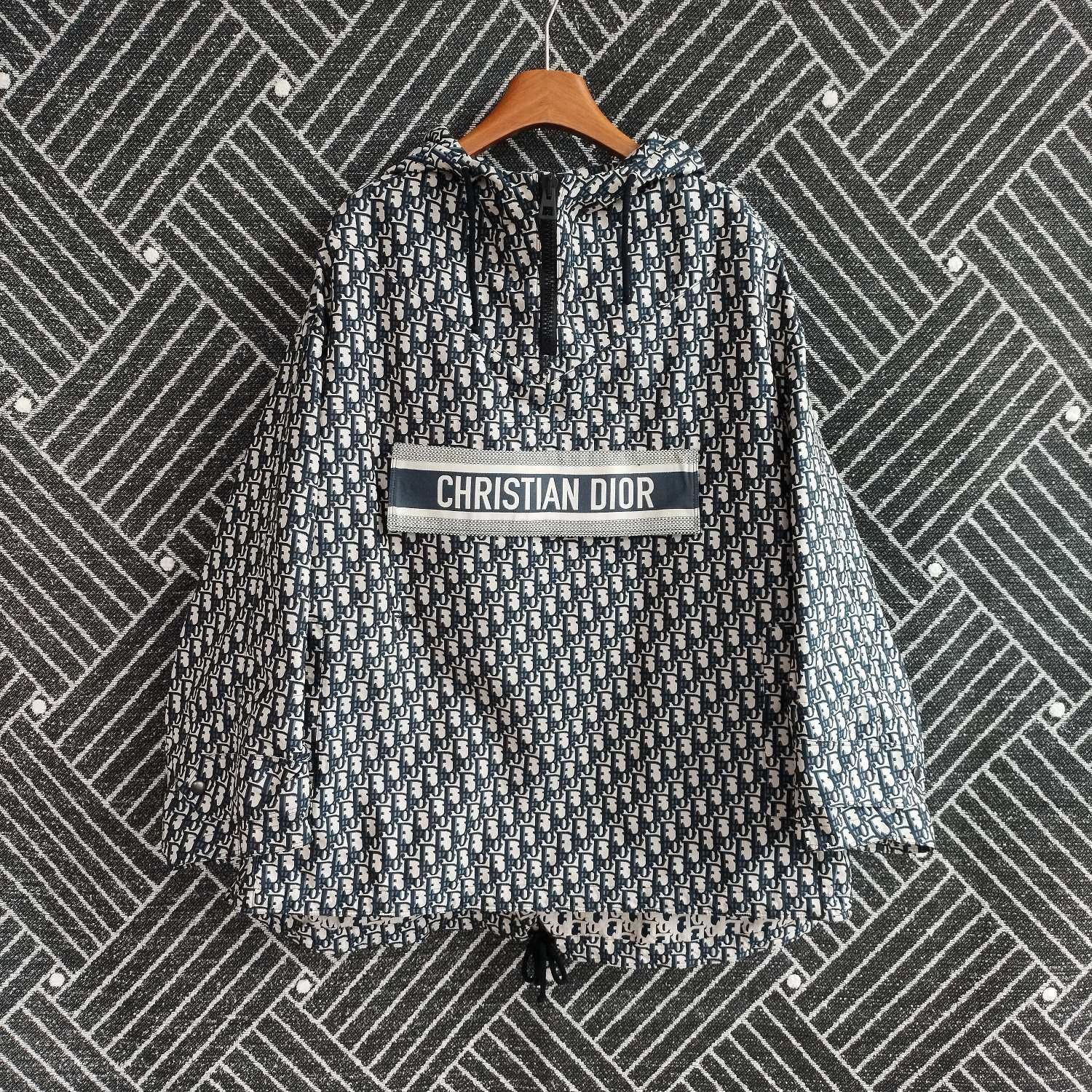 Dior DIOR Women's Oblique Print Hooded Jacket Black XS Size XS / US 0-2 / IT 36-38 - 1 Thumbnail