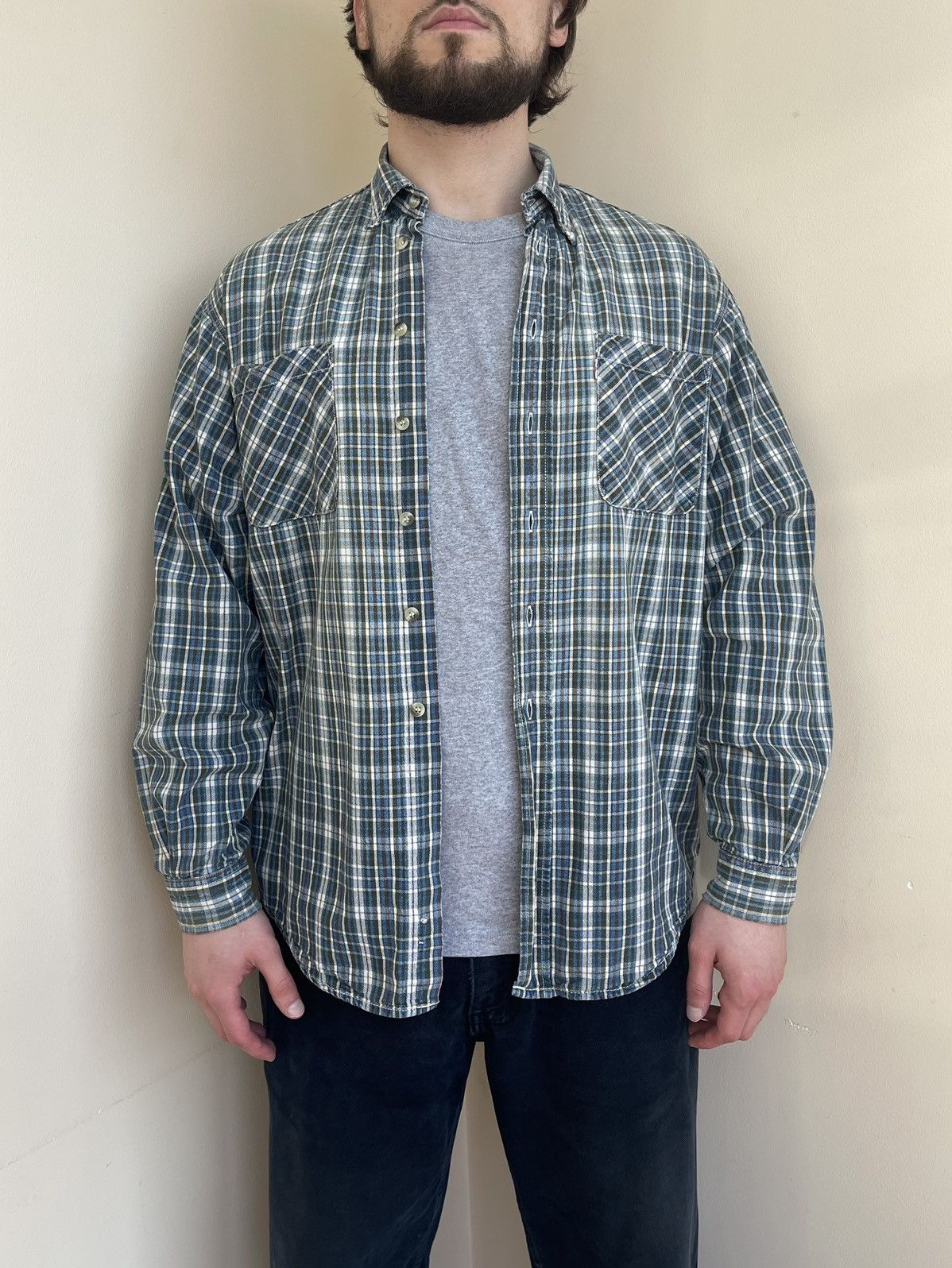 Levi's White Tab Plaid Checked Button Down Long Sleeve Shirt 90s Size US M / EU 48-50 / 2 - 5 Thumbnail