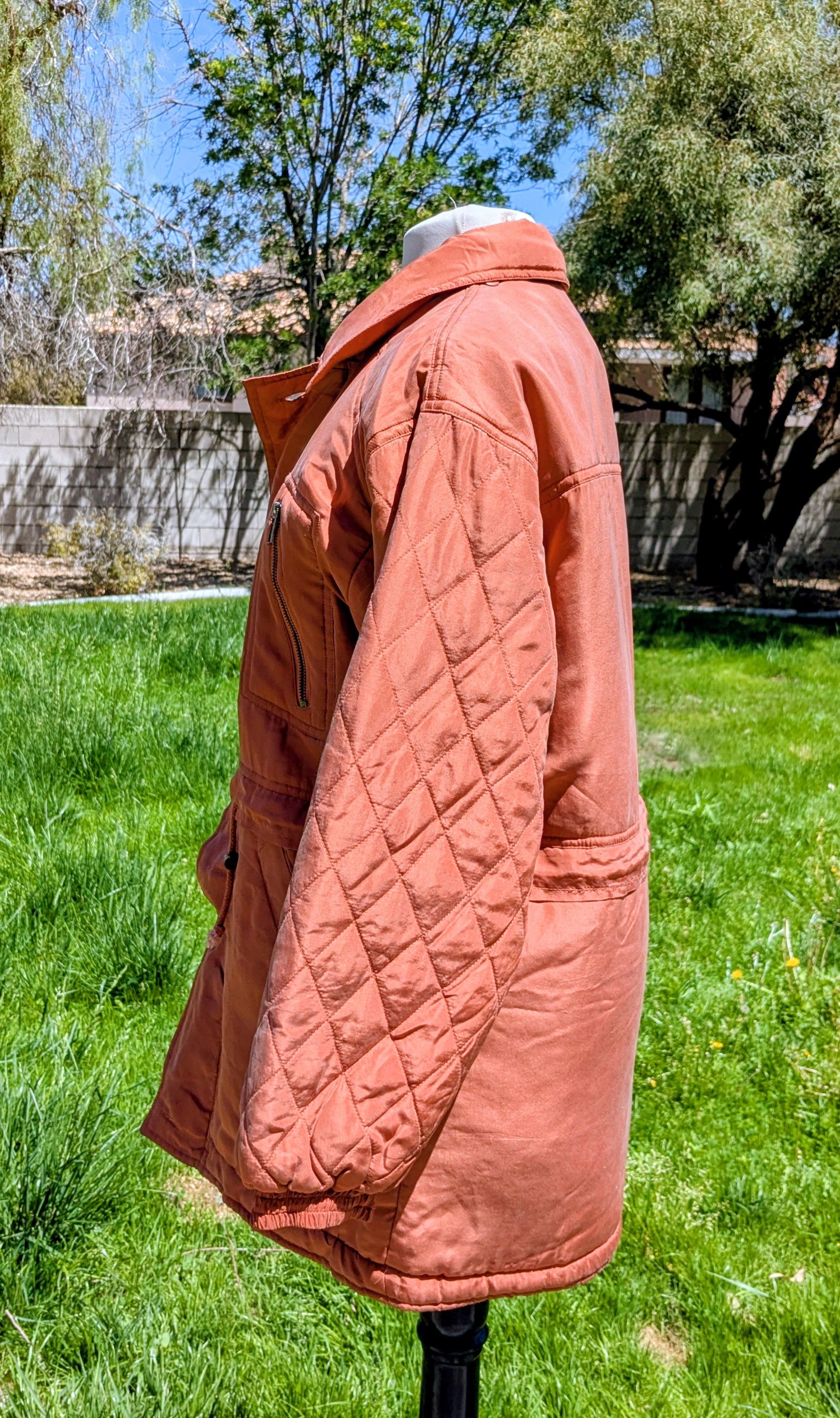 Other Vintage Silk Mongo Jacket Womens XS Persimmon Parka Coat Size XS / US 0-2 / IT 36-38 - 3 Thumbnail