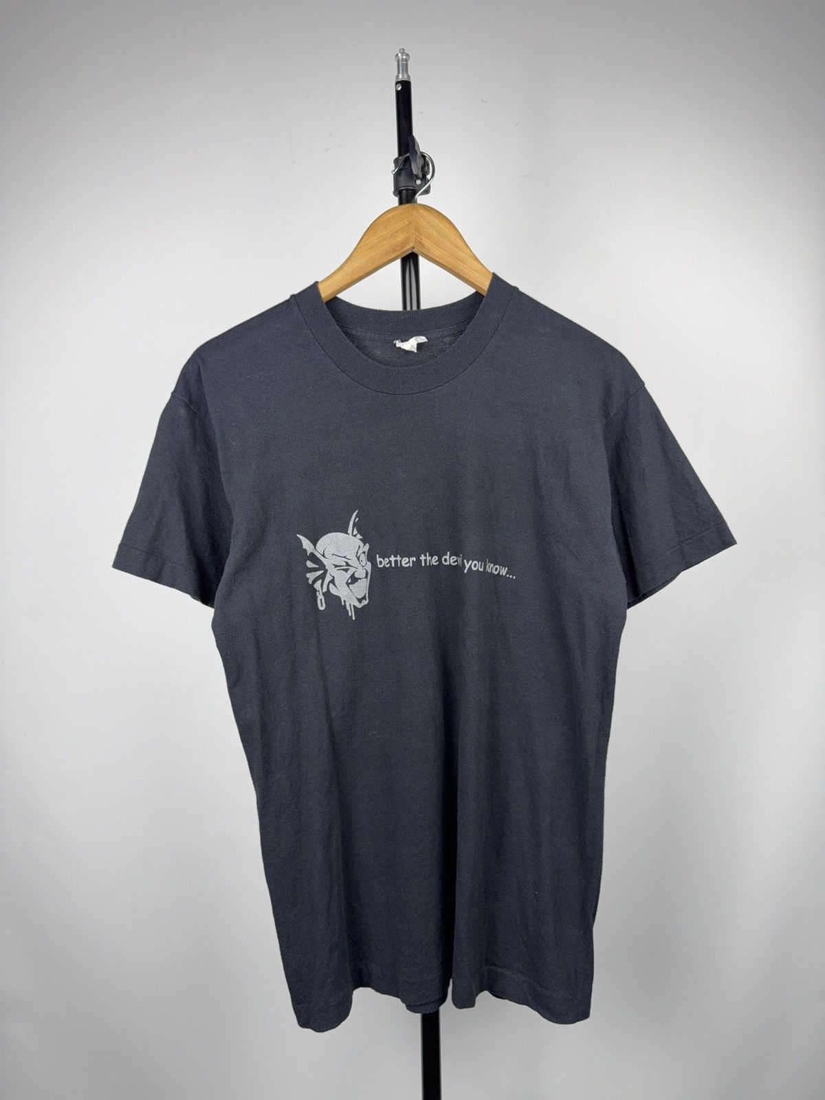Vintage 90s Vintage Gothic “Better The Devil You Know” Darkwear Tee Size US M / EU 48-50 / 2 - 1 Thumbnail