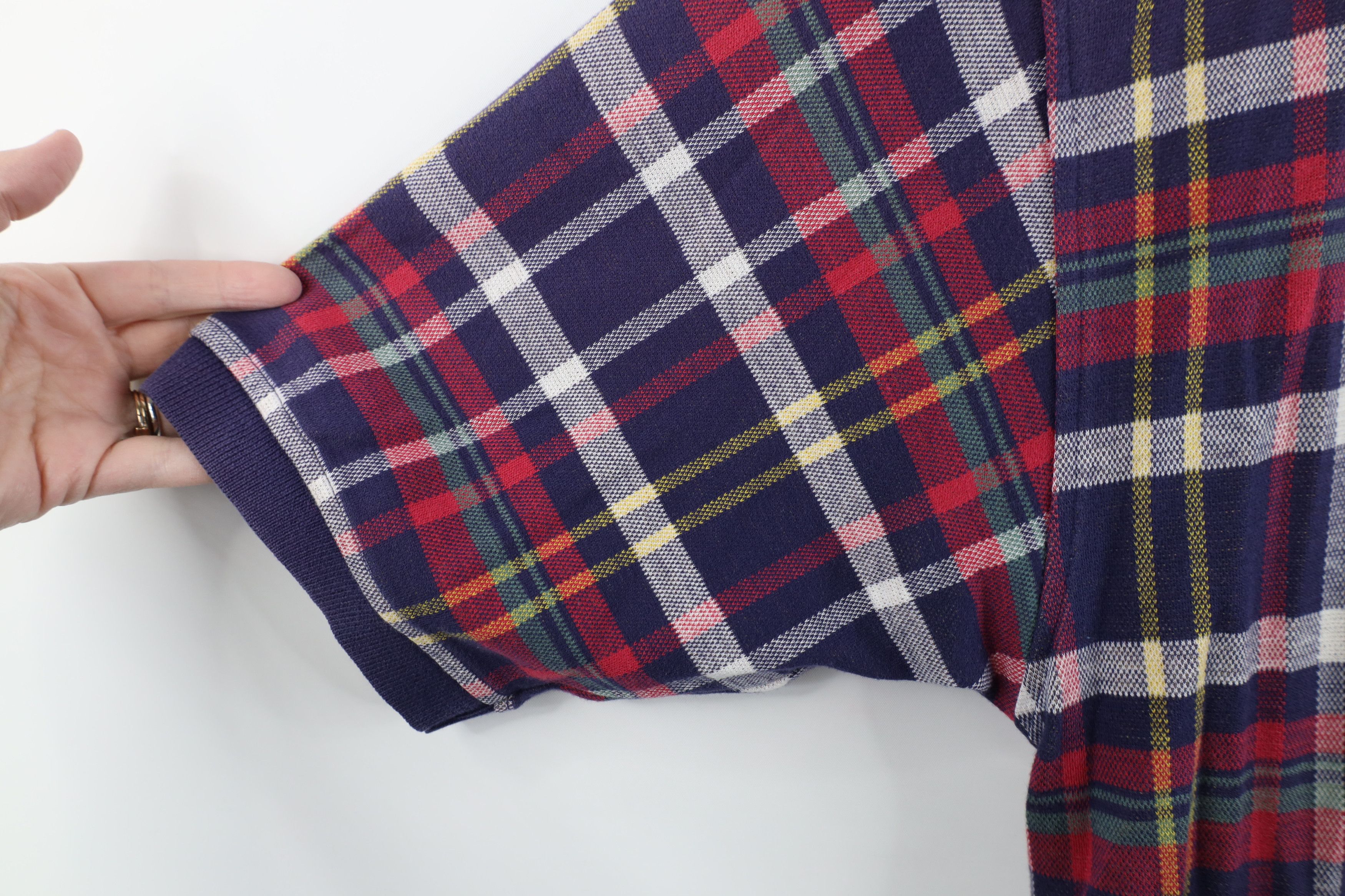 Tommy Hilfiger × Vintage Vintage 90s Tommy Hilfiger Golf Rainbow Plaid Polo Shirt Size US XL / EU 56 / 4 - 8 Thumbnail