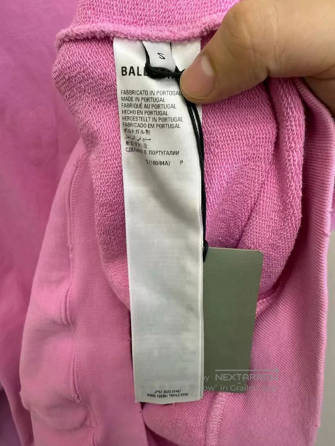 Balenciaga BALENCIAGA Pink Distressed Letter Hoodie. Size S / US 4 / IT 40 - 3 Thumbnail