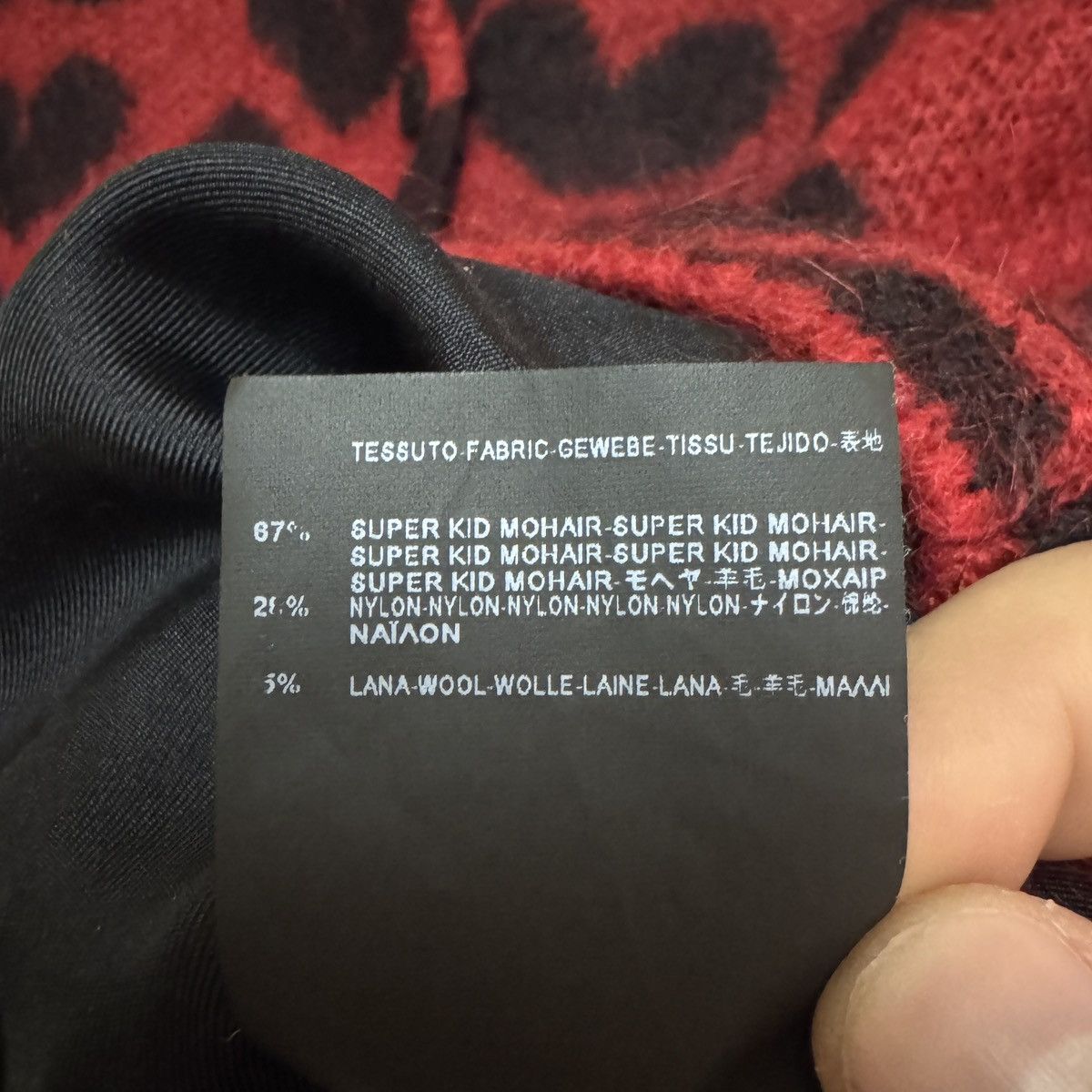 Saint Laurent Paris Saint Laurent Paris Red & Black Leopard Heart Print Wool Moh Size M / US 6-8 / IT 42-44 - 7 Thumbnail