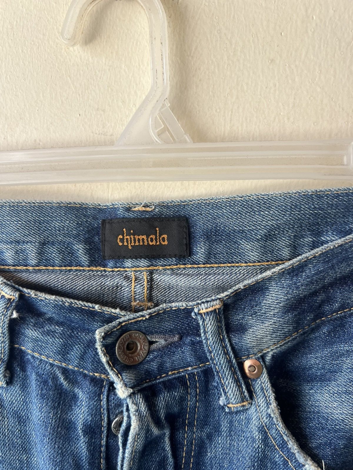 Chimala Chimala Japan Distressed Faded Denim Selvedge Jeans Size US 31 - 12 Thumbnail