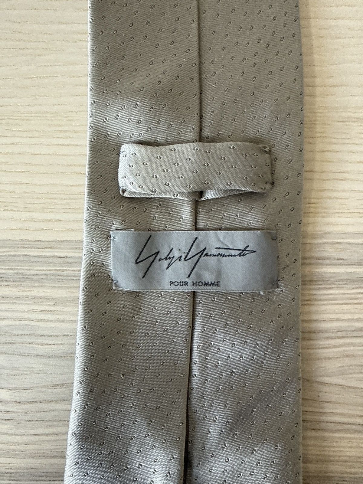 Yohji Yamamoto VTG Yohji Yamamoto Pour Homme Silver Silk Tie Size ONE SIZE - 3 Thumbnail