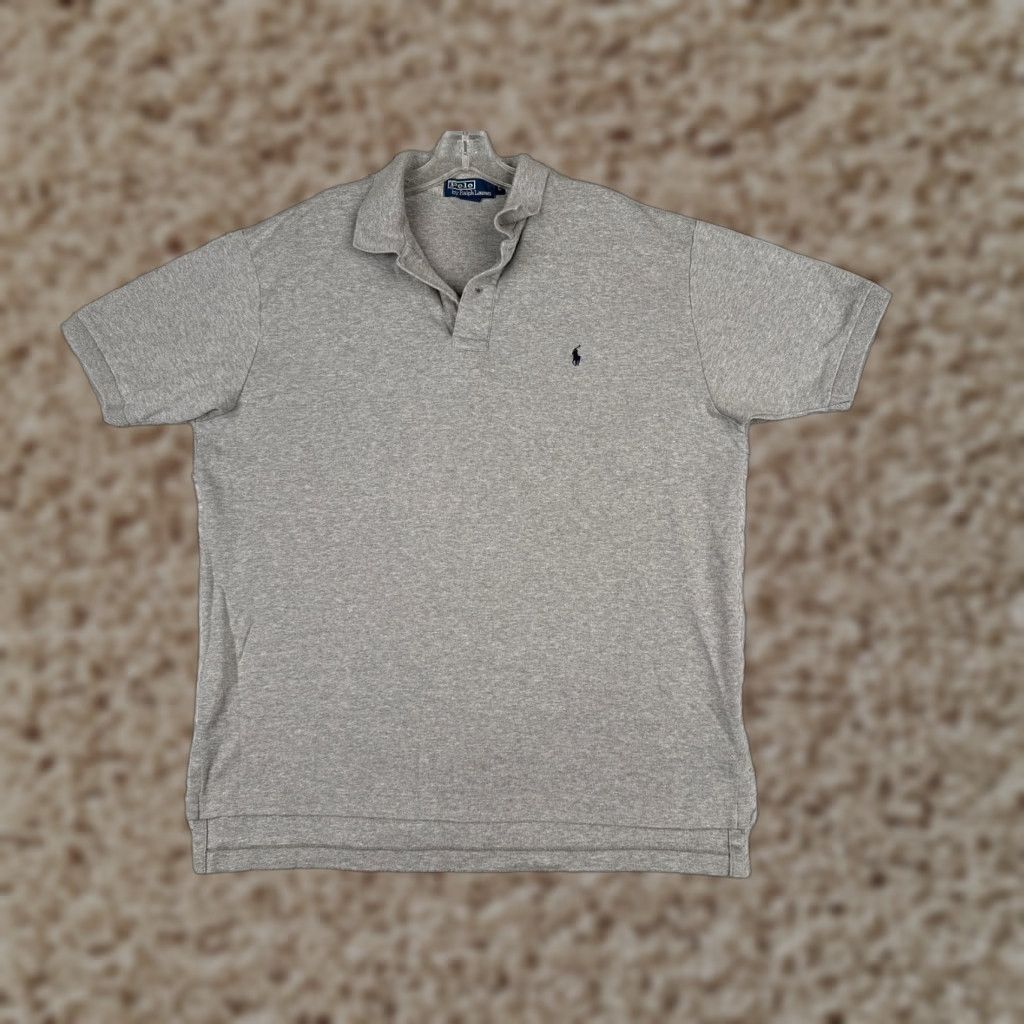 Ralph Lauren VINTAGE Ralph Lauren Polo Shirt Men L Gray 100% Cotton Jersey Short Sleeve Sports Casual Size US L / EU 52-54 / 3 - 1 Thumbnail