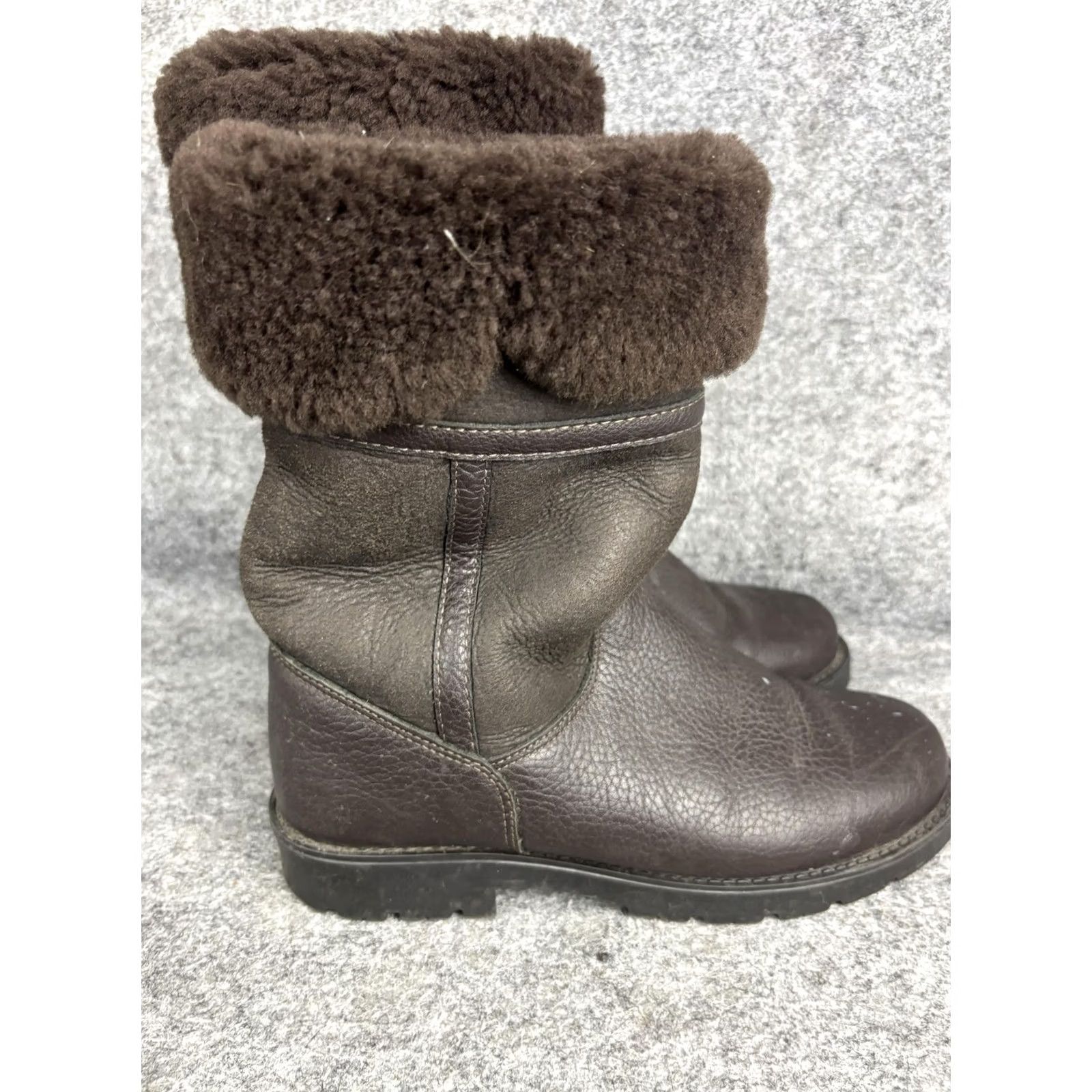 Vintage VINTAGE La Canadienne Boots Womens 6.5 Brown Leather Shearling Mid Calf Winter Boots Womens 6.5 M Brown Winter Size US 7 / IT 37 - 4 Thumbnail