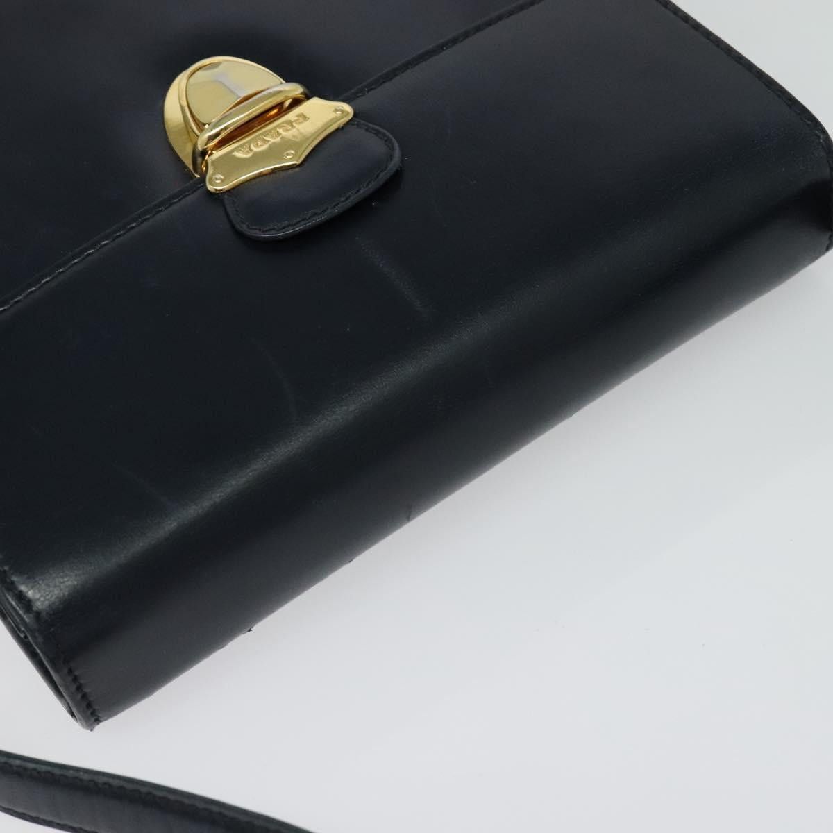 Prada PRADA Shoulder Bag Leather Navy Gold Size ONE SIZE - 6 Thumbnail